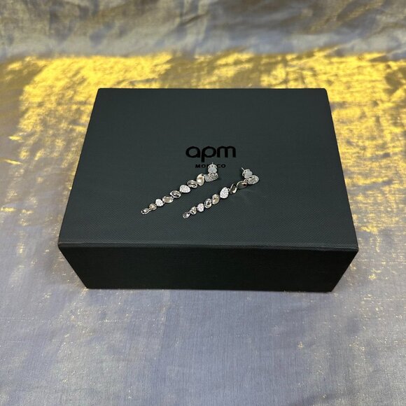 APM Monaco Galet Sterling Silver Silver Teardrop Earrings - Picture 5 of 6